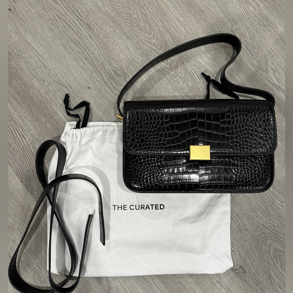The Curated Black Croc Bag